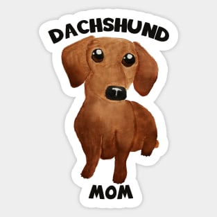 Watercolor cute dachshund puppy big eyes kawaii Sticker